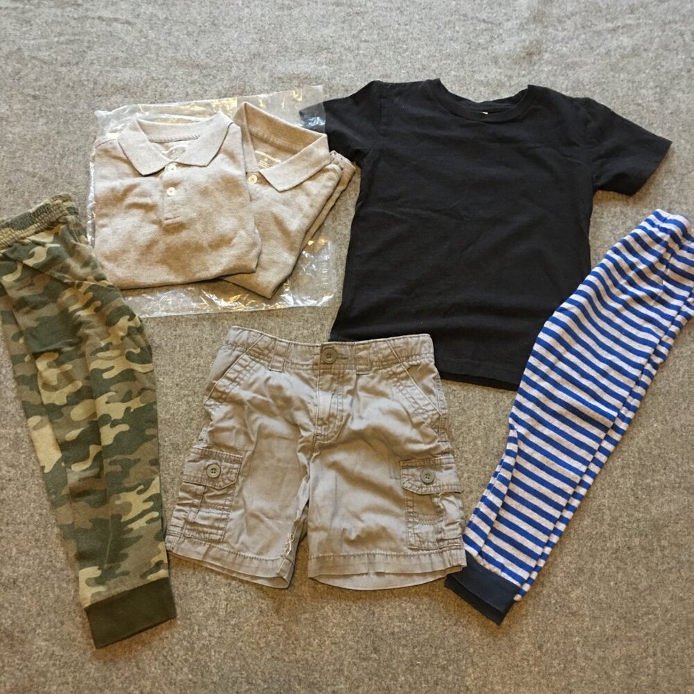 Boy Size 4 Clothing Lot 6x‎ Pieces Bulk Summer Preppy Casual Neutral Cotton